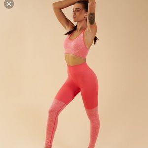 Gymshark TwoTone Seamless Leggings- peach coral